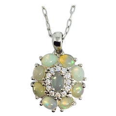 Opal Necklace Sterling Silver