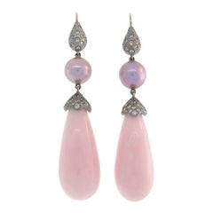 Opal Pearl White Gold Earrings by Donald Huber