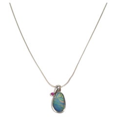 Vintage Opal Pendant Necklace
