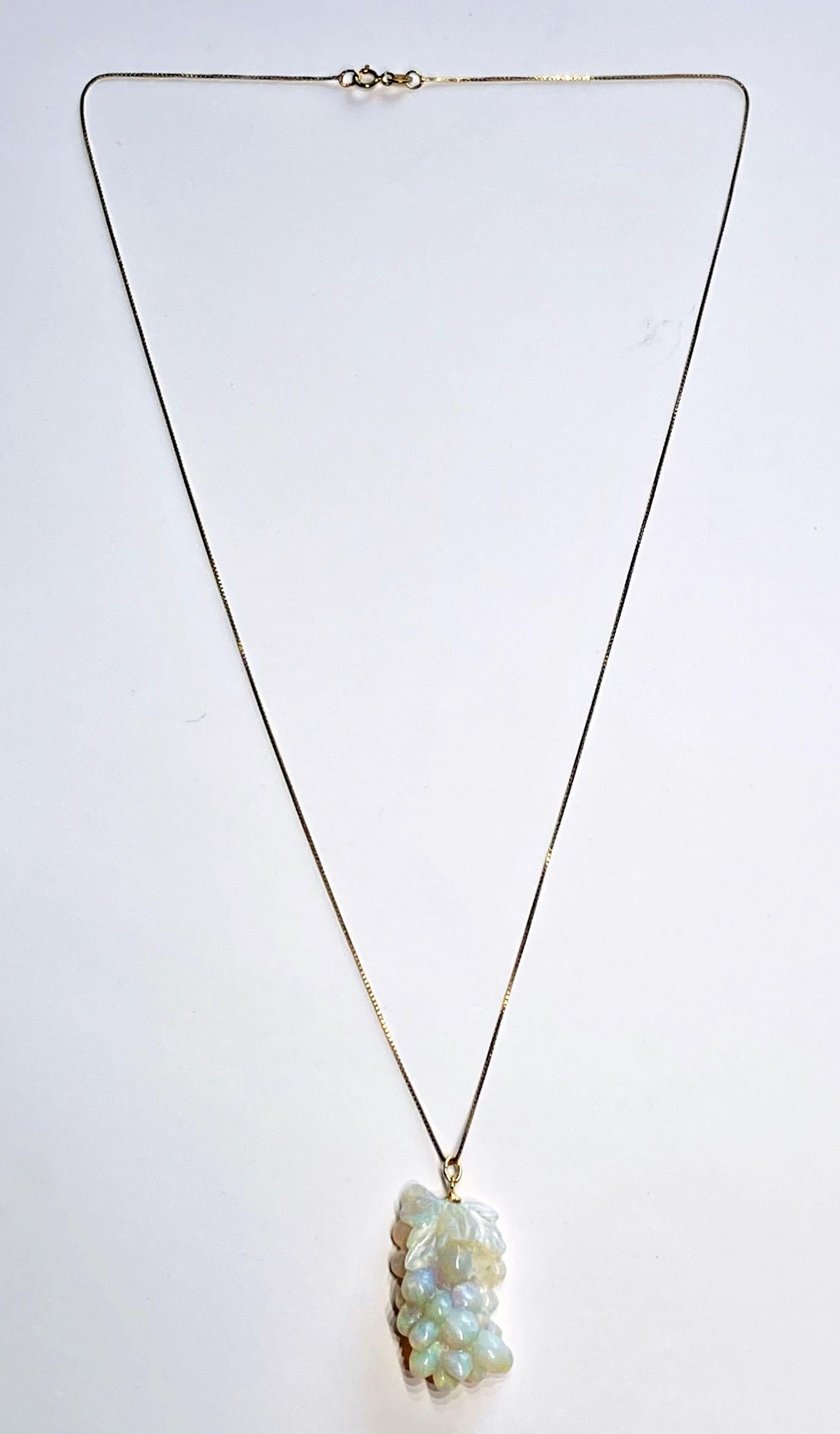 Contemporary Kary Adam Designed, Opal Pendant on a Gold-Plated Silver Chain For Sale