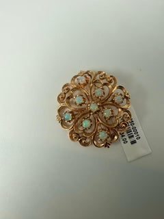 Broche pendentif opale or jaune 14KT 2 en 1