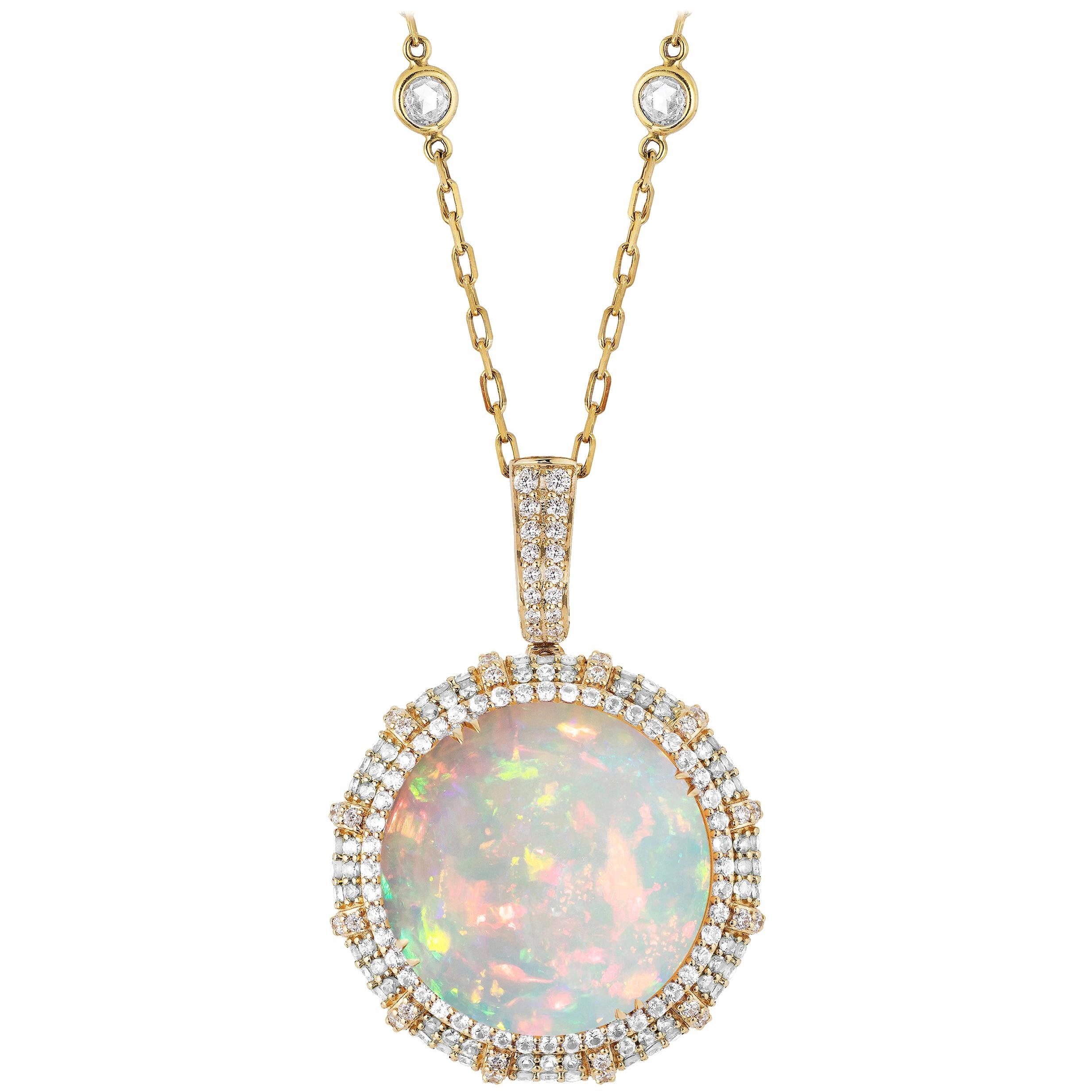 Goshwara Opal And Diamond Pendant