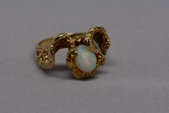 Opal Freeform Style 14 Karat Yellow Gold Ring