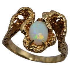 Opal Freeform Style 14 Karat Yellow Gold Ring