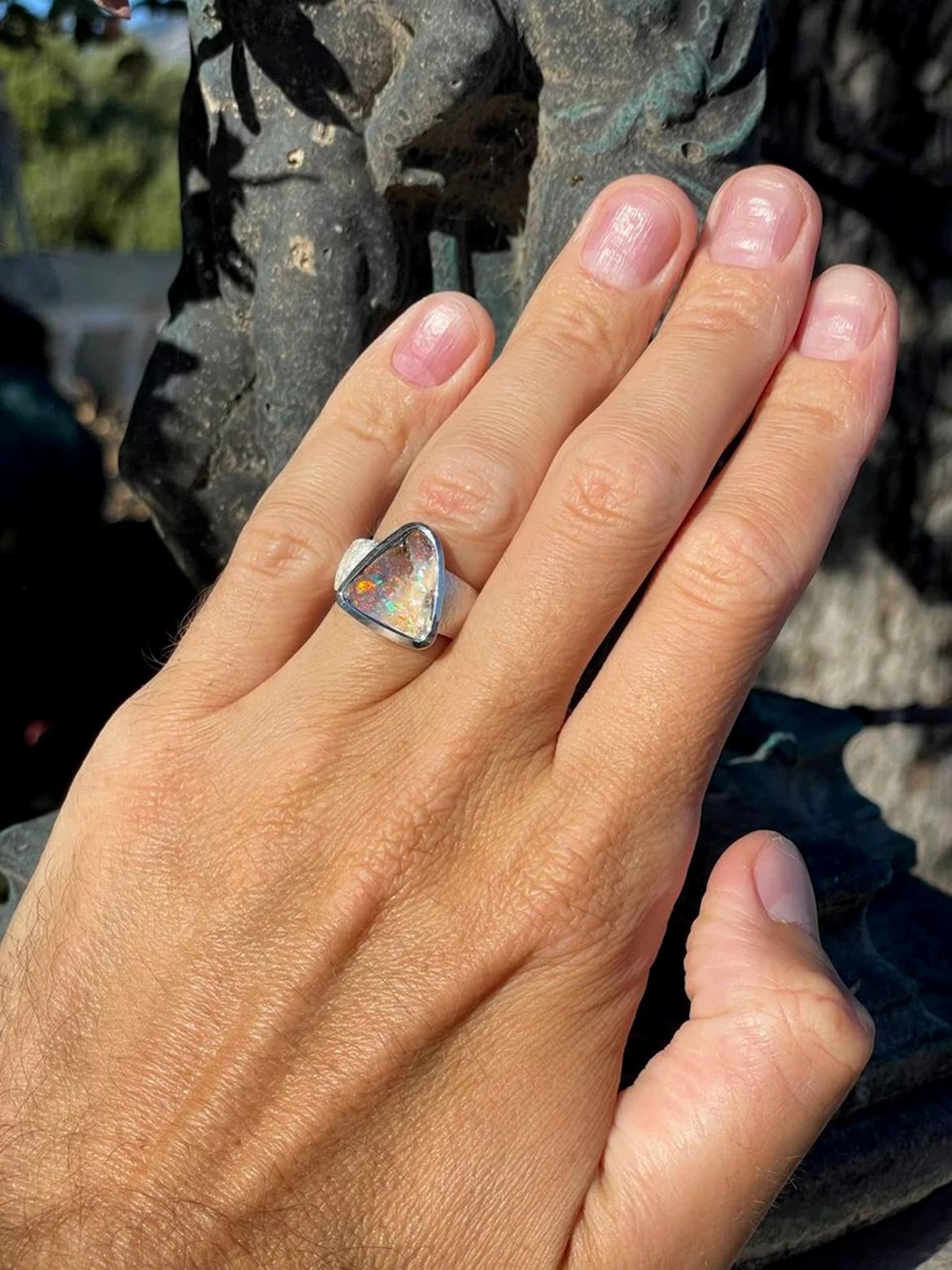 mens australian opal rings