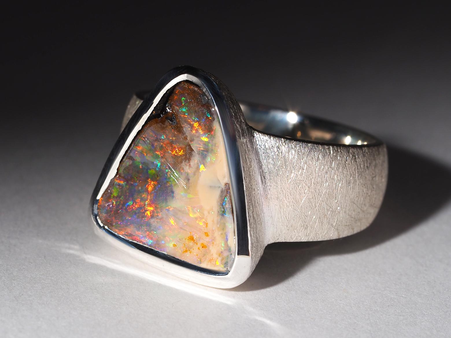 natural opal mens ring