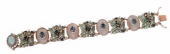 Opal, Rock Crystal, Tsavorite, Sapphires, Diamonds, Gold and Silver Bracelet.