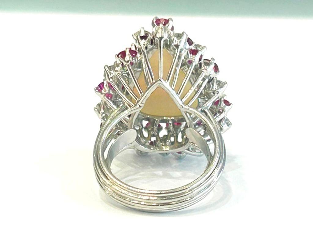 Bague Platine Opale Rubis et Diamant 2.00 Carat poids total Pour femmes en vente