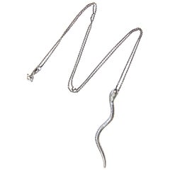 Opal Ruby Snake Pendant Necklace Chain Fashion Jewelry Animal J Dauphin