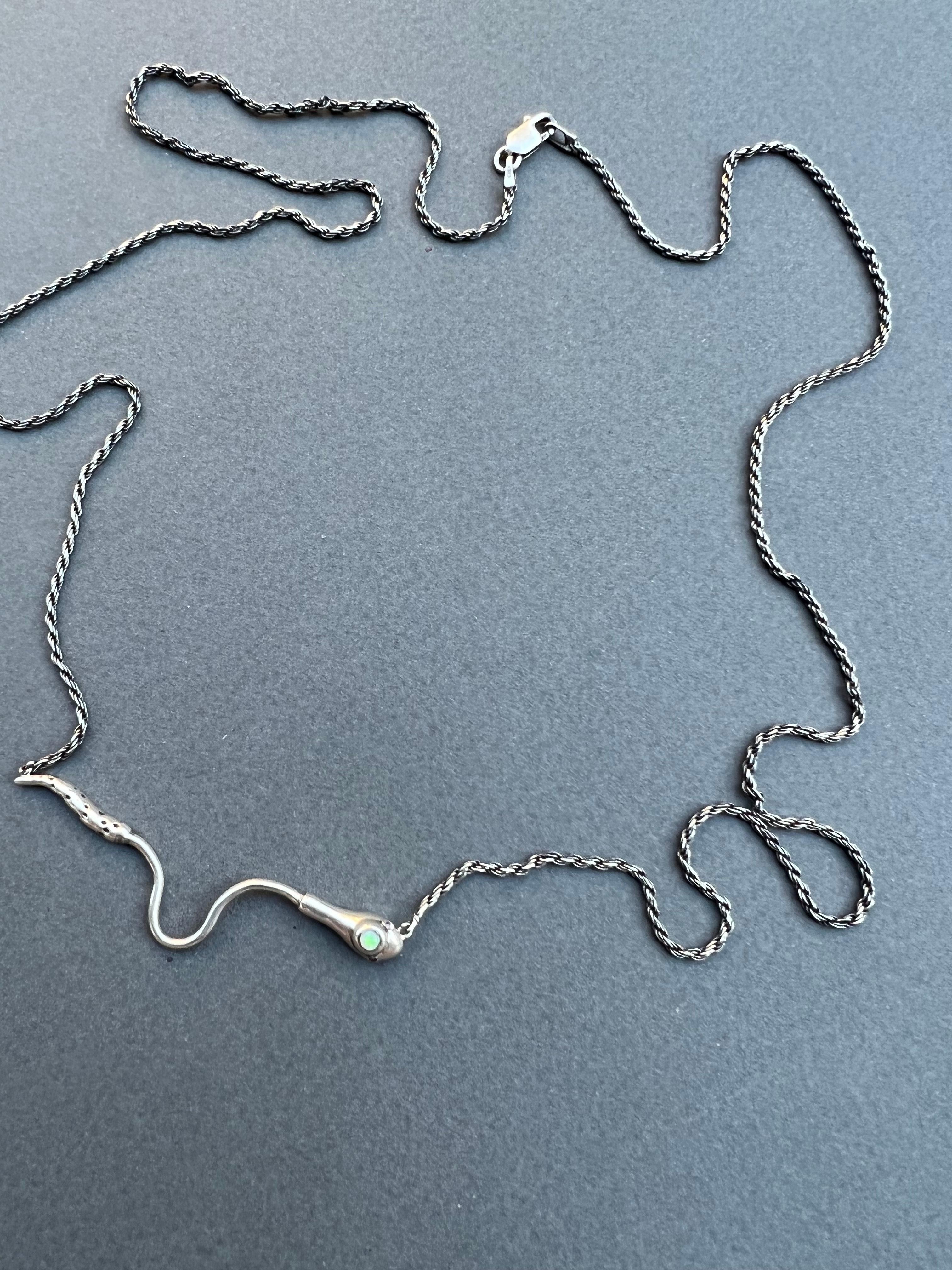 Opal Rubin Schlangenhalskette Italienische Silberkette J Dauphin 10