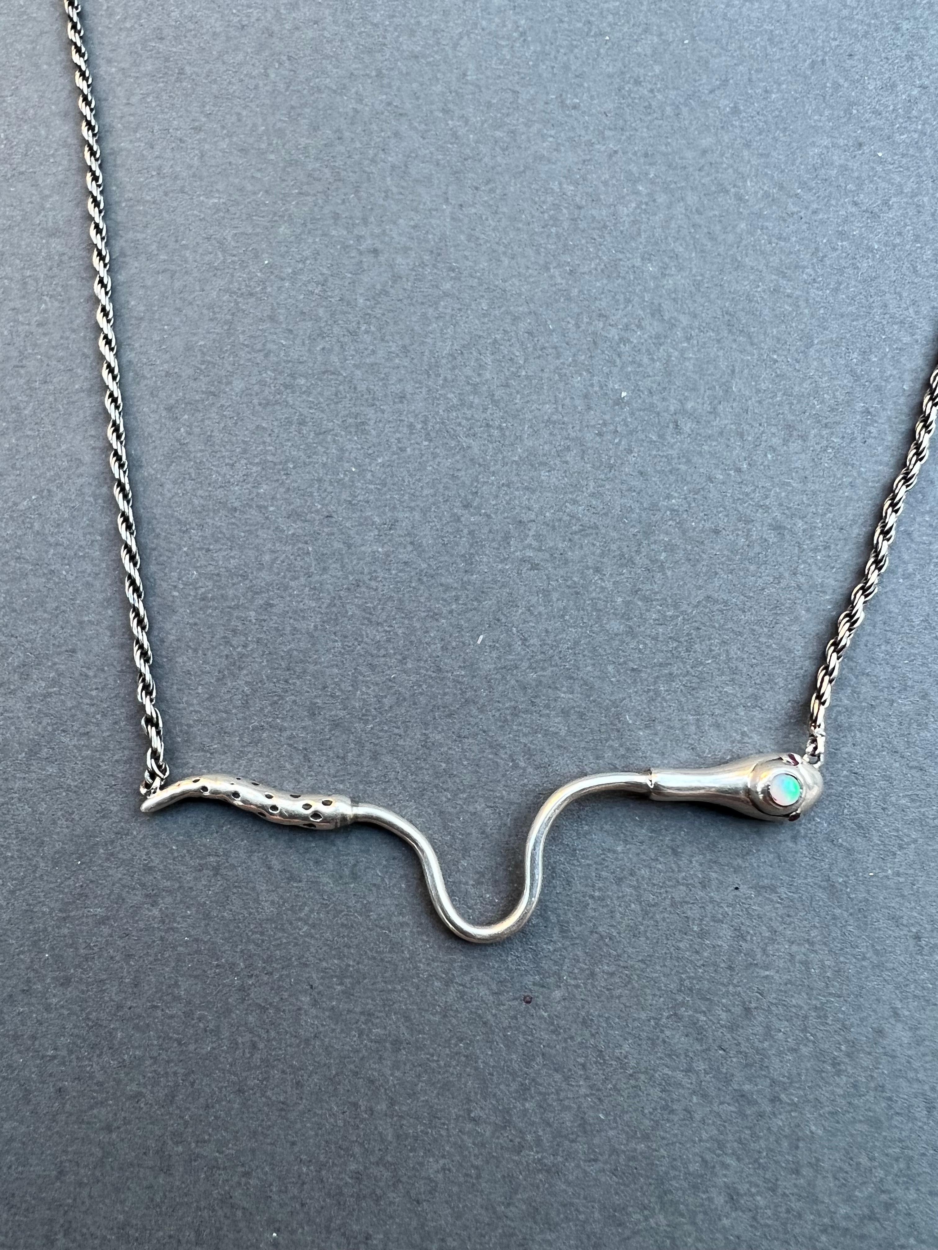Opal Rubin Schlangenhalskette Italienische Silberkette J Dauphin 3