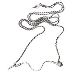 White Diamond Ruby Snake Necklace Italian Silver Chain J Dauphin