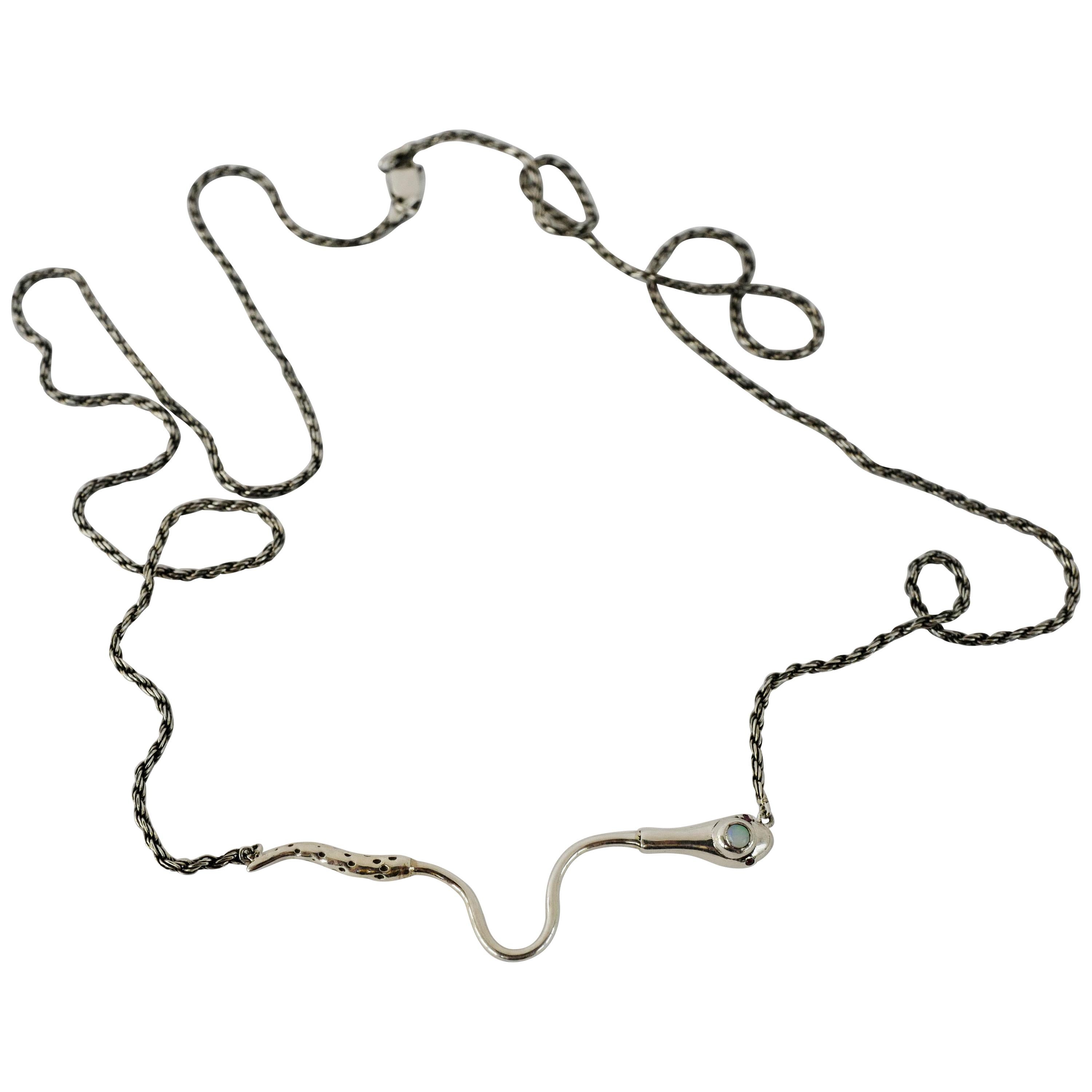 Opal Ruby Snake Necklace Italian Silver Chain J Dauphin