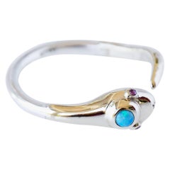 Opal Rubin Schlangenring Gold Silber Gold Silber