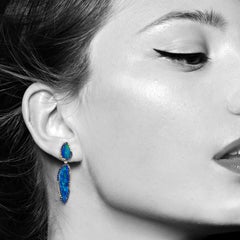 Opal Sapphire Diamond Earrings