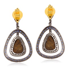 Opal Sapphire Diamond Earrings