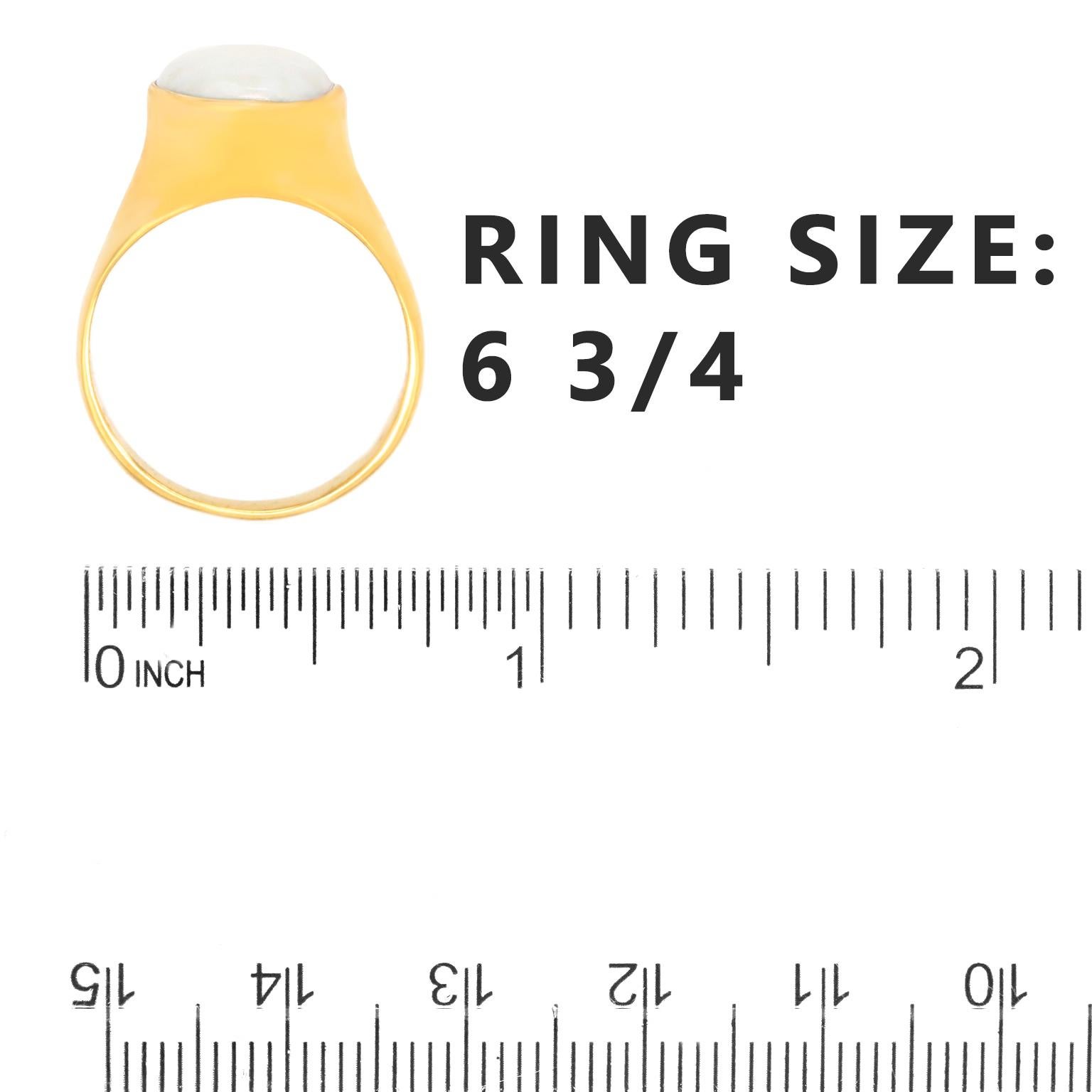 Women's or Men's Opal-Set Gold Ring