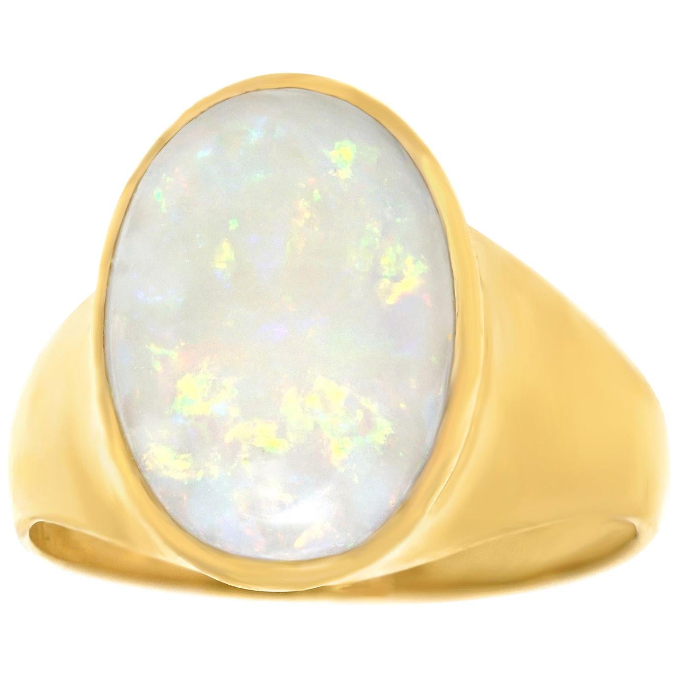 Opal-Set Gold Ring