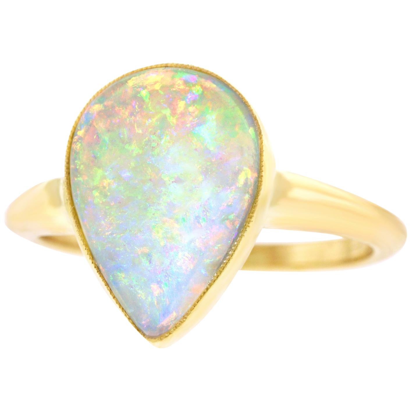 Opal Set of Gold Ring