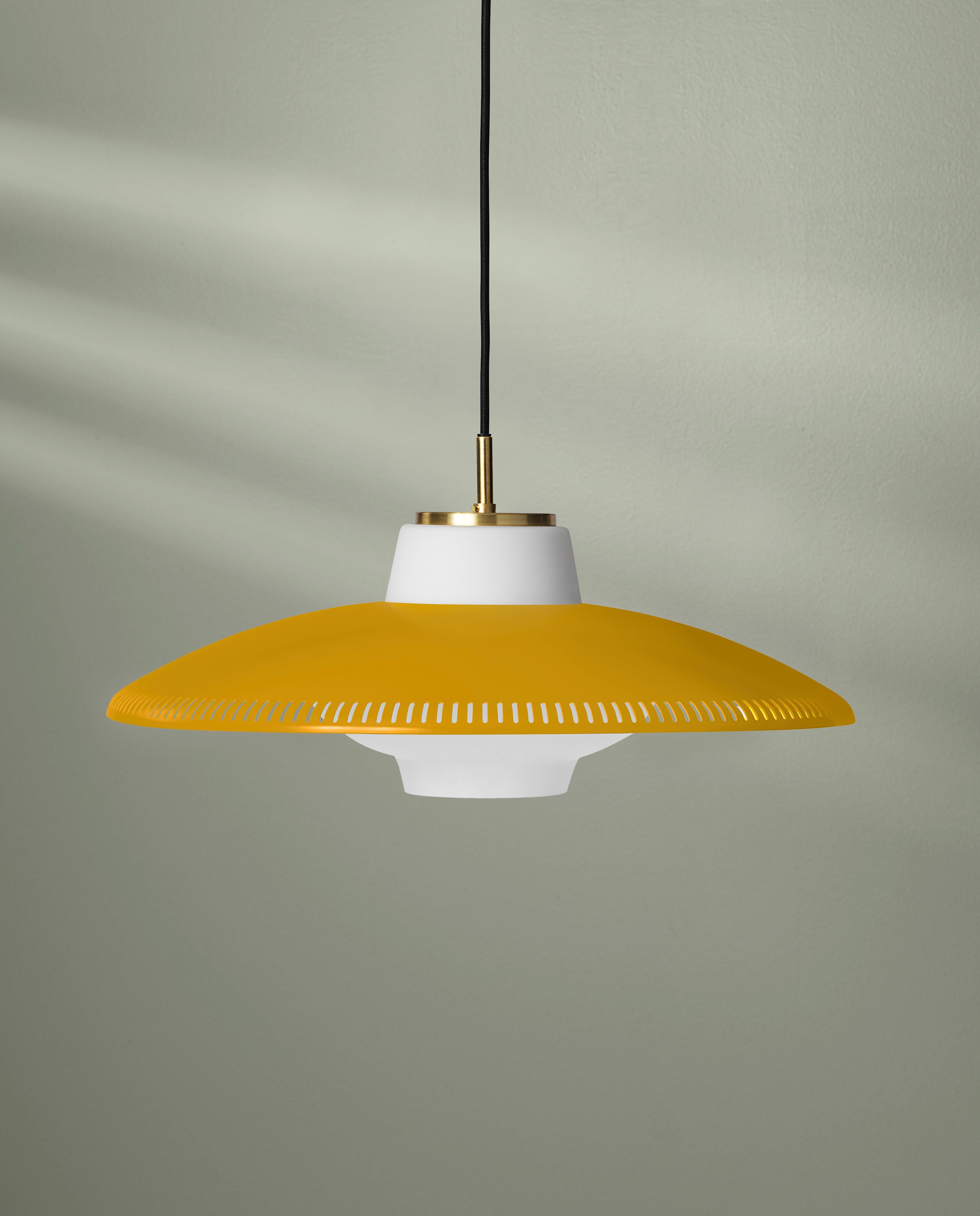 Steel Opal Shade Pendant Lamp, by Arne Hovmand-Olsen from Warm Nordic For Sale