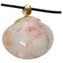 Opal Shell 18 Karat Pendant Australian Opal Fossil Shell 18 Karat Pendant