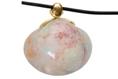 Opal Shell 18 Karat Pendant Australian Opal Fossil Shell 18 Karat Pendant