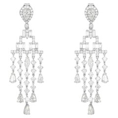 Pendientes colgantes de oro de 18 quilates con un diamante de 1,69 quilates