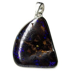 Opal Silver Pendant Mens jewelry Natural Australian opal gift Opal Silver Pendant Mens jewelry Natural Australian opal gift