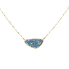 Opal Slice Gold Necklace