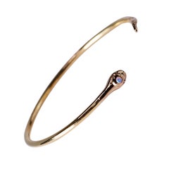 J Dauphin Bracelet jonc serpent en opale avec yeux de rubis de style victorien en bronze