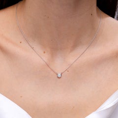 Opal Solitaire Necklace in 14K Solid Gold Bezel-Set for Women