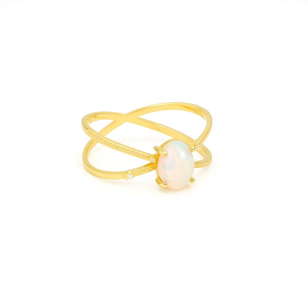 in vendita:  Anello Opale a Spirale, Anello Opale Cabochon Ovale, Anello Opale in Oro 5