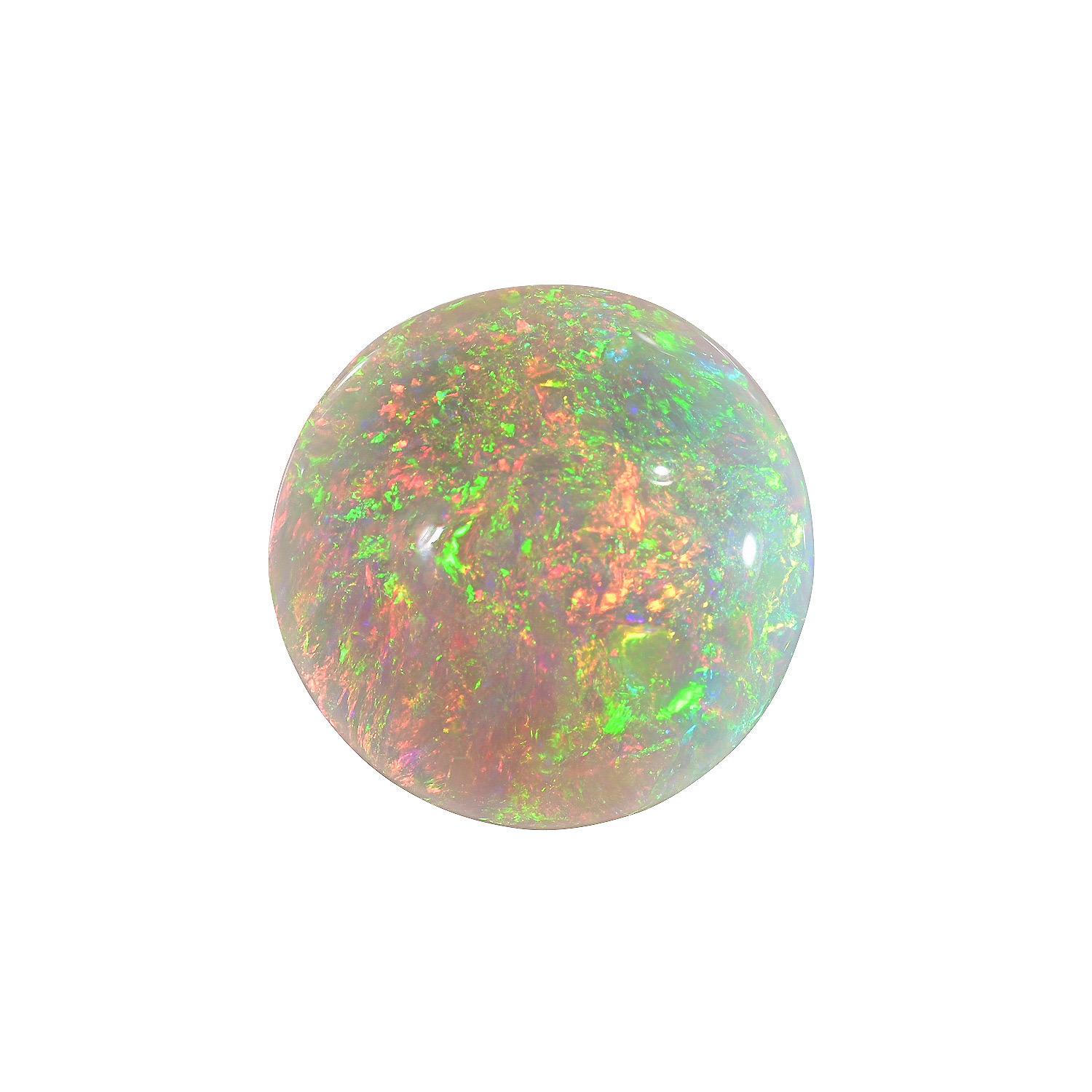 Natural 16.94 Carat round Ethiopian Opal loose gemstone, offered unmounted to a fine gem connoisseur.
Returns are accepted and paid by us within 7 days of delivery.
We offer supreme custom jewelry work upon request. Please contact us for more