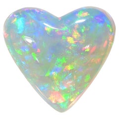 Used Opal Stone 17.23 Carat Heart Shape Natural Ethiopian Loose Gemstone