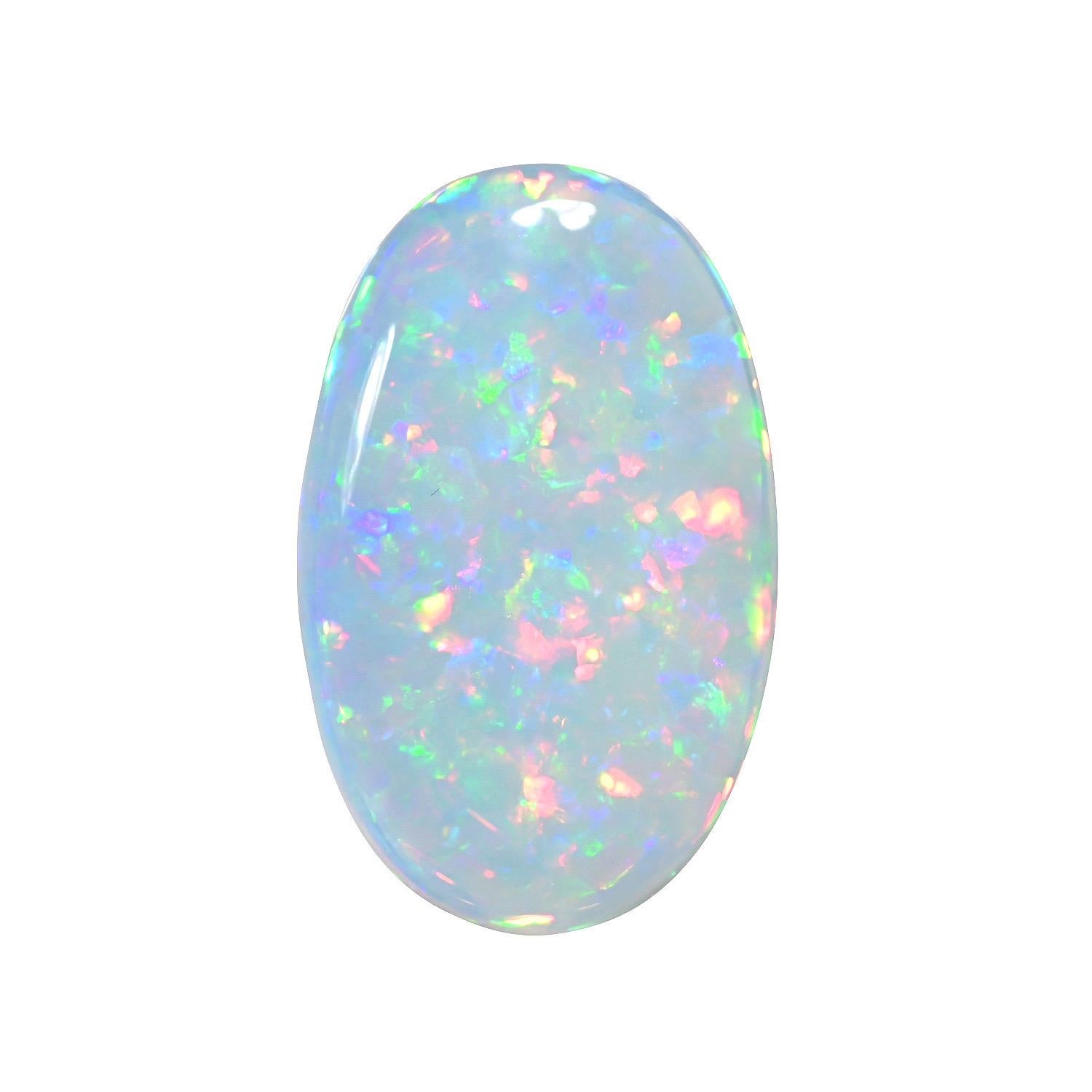 Natural 19.17 carat rectangular oval Ethiopian Opal loose gemstone, offered unmounted to someone very special.
Returns are accepted and paid by us within 7 days of delivery.
We offer supreme custom jewelry work upon request. Please contact us for