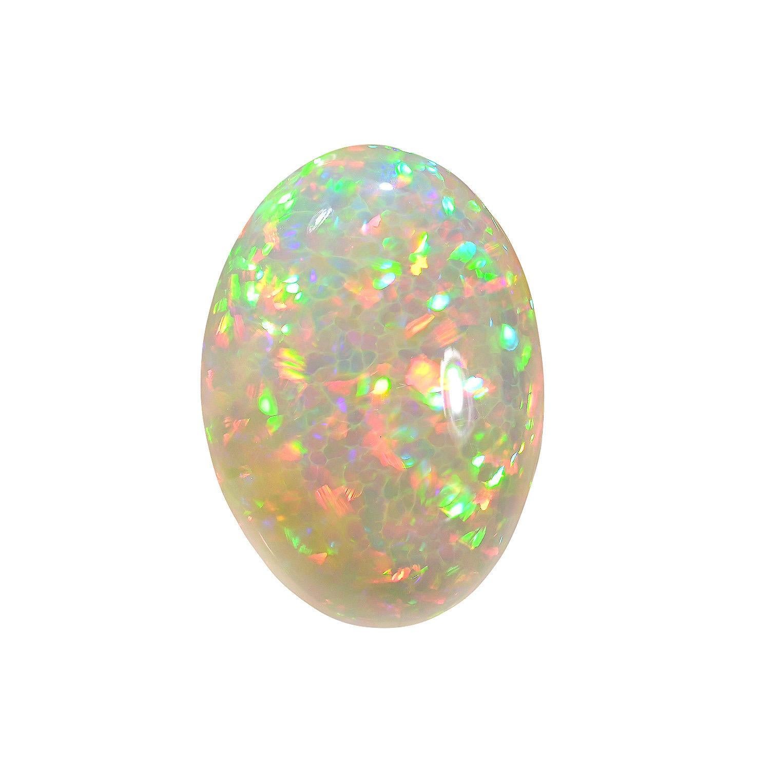 Opale d'Éthiopie naturelle ovale de 25,67 carats, offerte non montée à un collectionneur de pierres précieuses.
Les retours sont acceptés et pris en charge dans les sept jours suivant la livraison.
Nous offrons d'excellents travaux de bijouterie sur