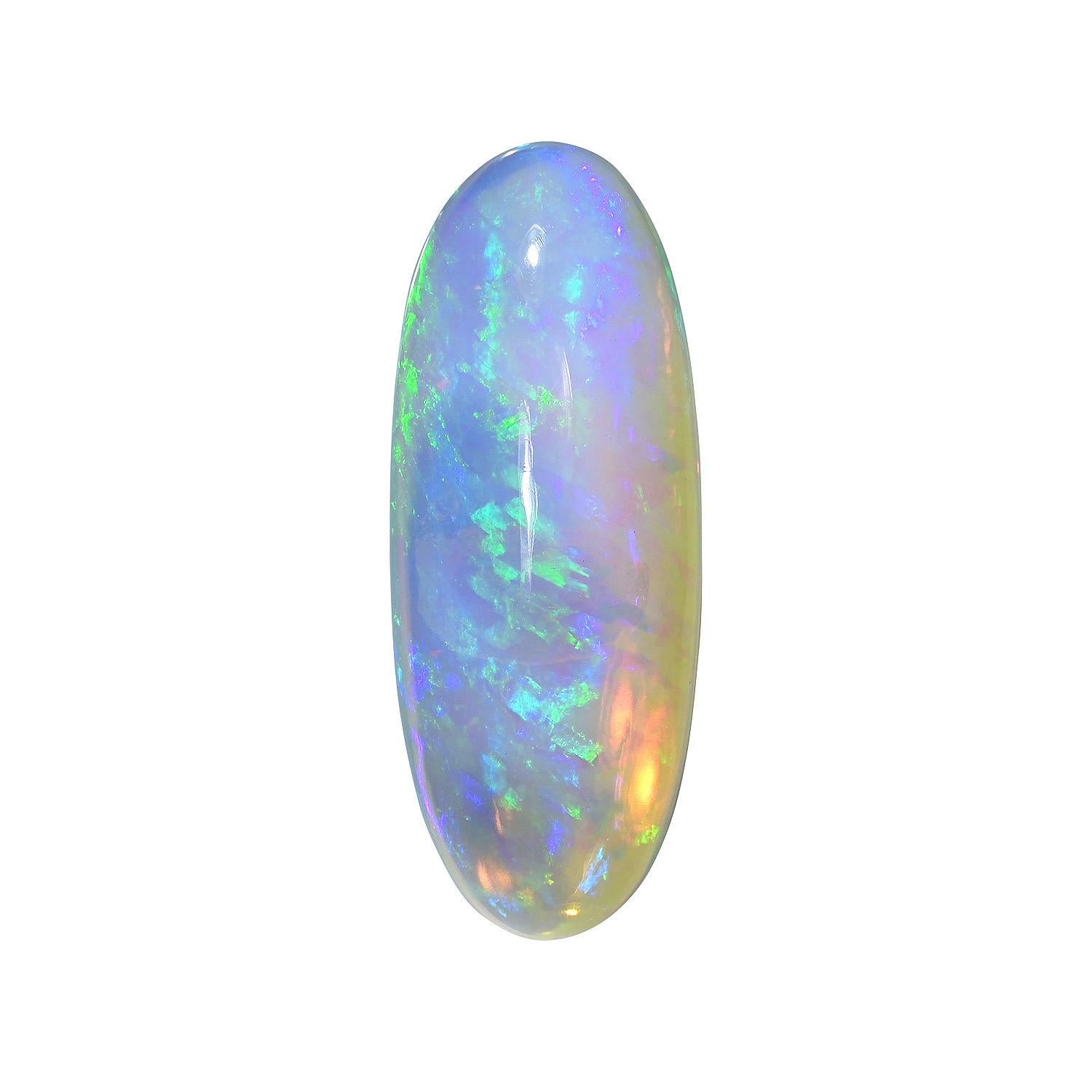 Natural 27.42 carat oval Ethiopian Opal loose gemstone, offered unmounted to an avid gem collector.
Returns are accepted and paid by us within 7 days of delivery.
We offer supreme custom jewelry work upon request. Please contact us for more
