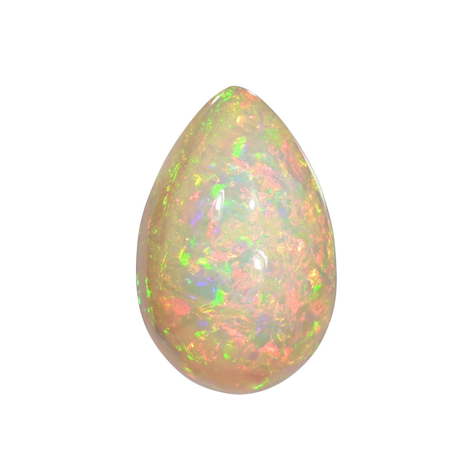 Contemporary Opal Stone 27.63 Carat Natural Ethiopian Pear Shape loose Gemstone For Sale