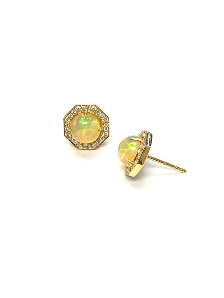 Goshwara Opal And Diamond Stud Earrings In New Condition For Sale In New York, NY