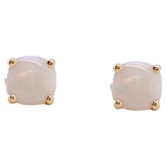 Opal Stud Earrings Set in 14kt Yellow Gold