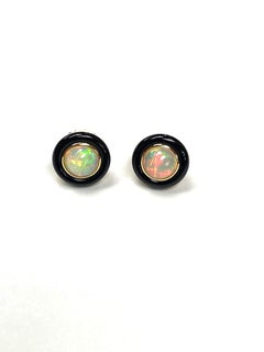 Goshwara Opal And Onyx Earrings