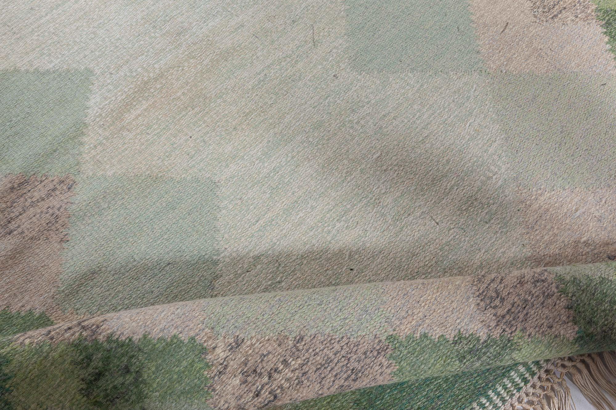 Schwedischer Flachgewebe-Teppich von Ingegerd Silow aus der Mitte des Jahrhunderts
Größe: 5'4