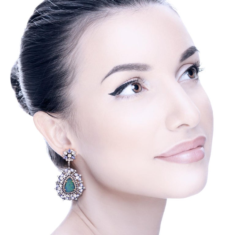 Tanzanite And Opal Earrings main image 0