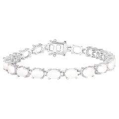 Opal Tennis Bracelet 10.2 Carats Sterling Silver