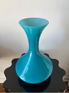 Opal Turquoise Vase Vintage 1950s, Art