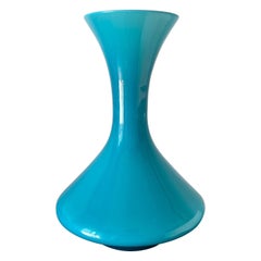 Opal Turquoise Vase Vintage 1950s, Art