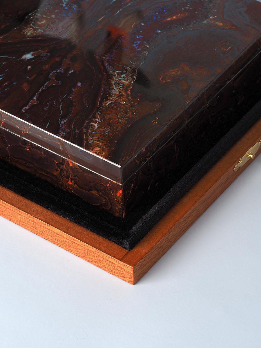 Opal Vanity case Stone Wood Box wife birthday gift special person wedding gifts For Sale 5