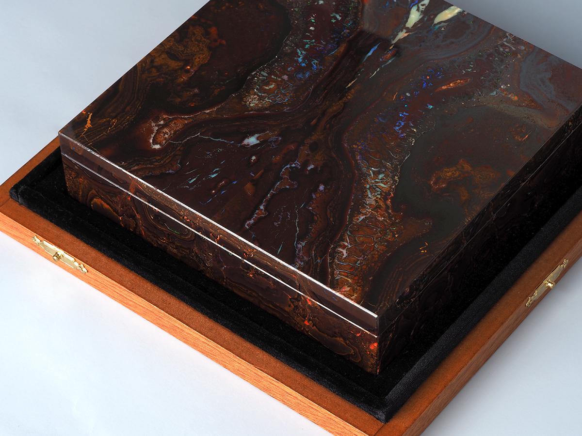 Opal Vanity case Stone Wood Box wife birthday gift special person wedding gifts For Sale 6