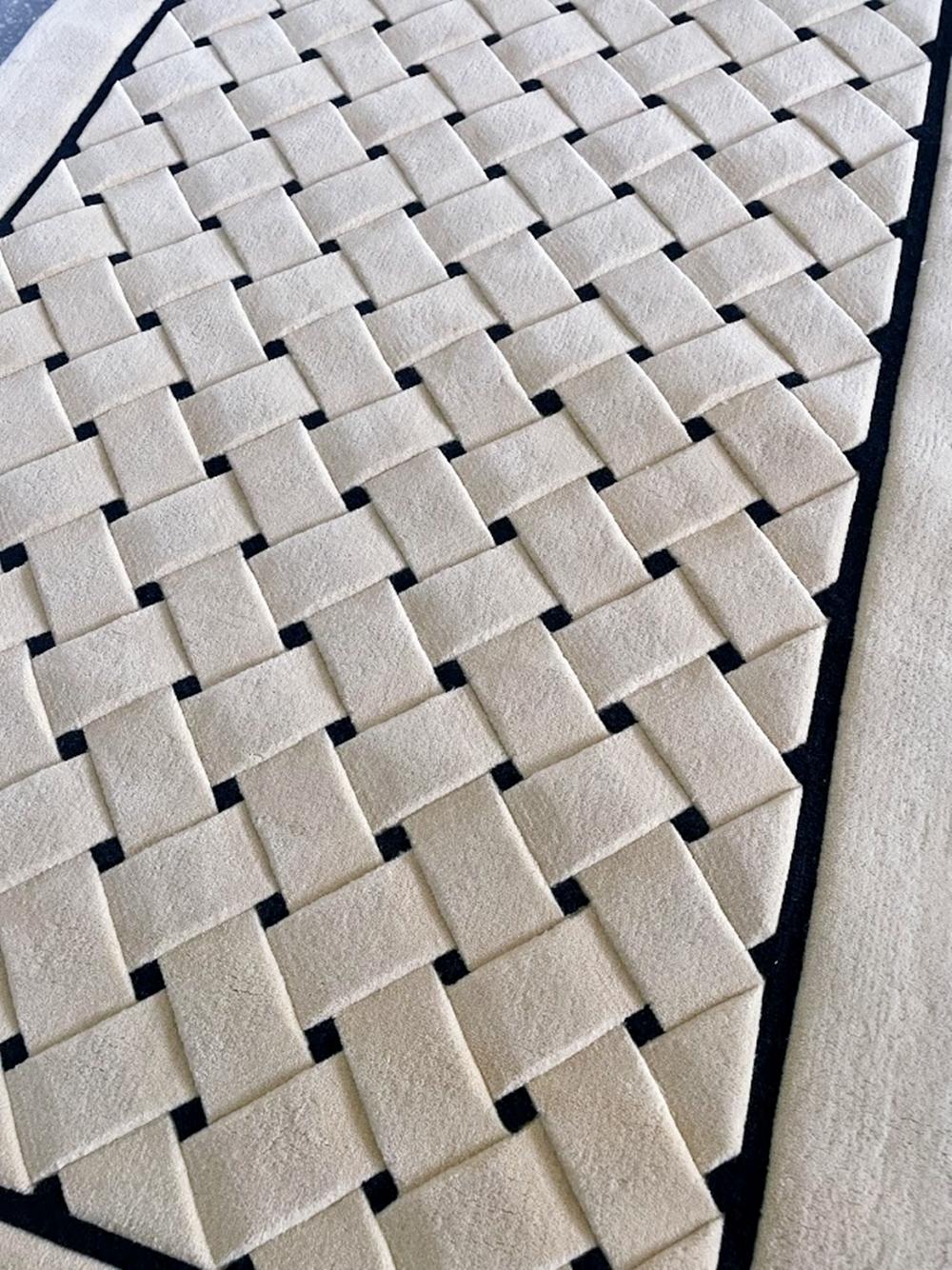 Elevate your interior design with the Opal Variation Artistic Hand Tufted Rug by Tisca France. Made from 100% New Zealand wool, this 1990s rug (size: 170x240cm) offers a perfect blend of retro and modern styles. Experience the unparalleled comfort