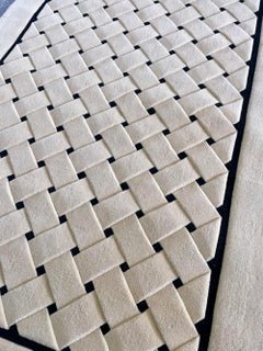 Interwoven Hand Tufted Rug by Tisca France 1990s